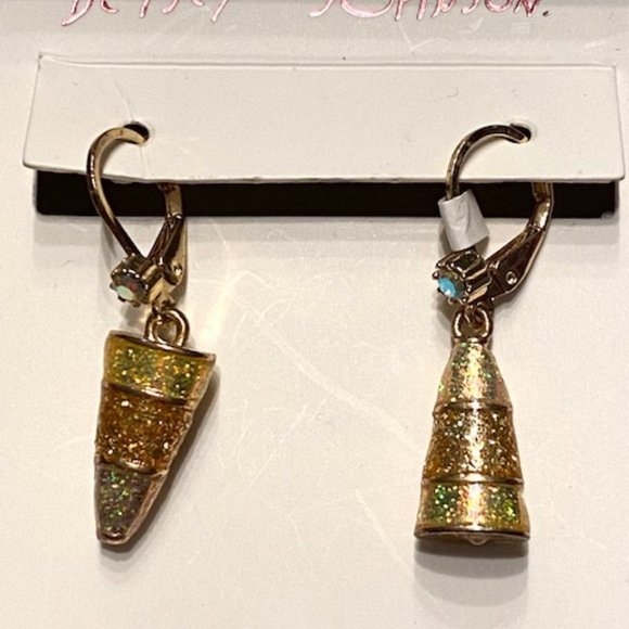 Betsey Johnson Candy Corn Non-Matching  Drop Earrings - Picture 4 of 4